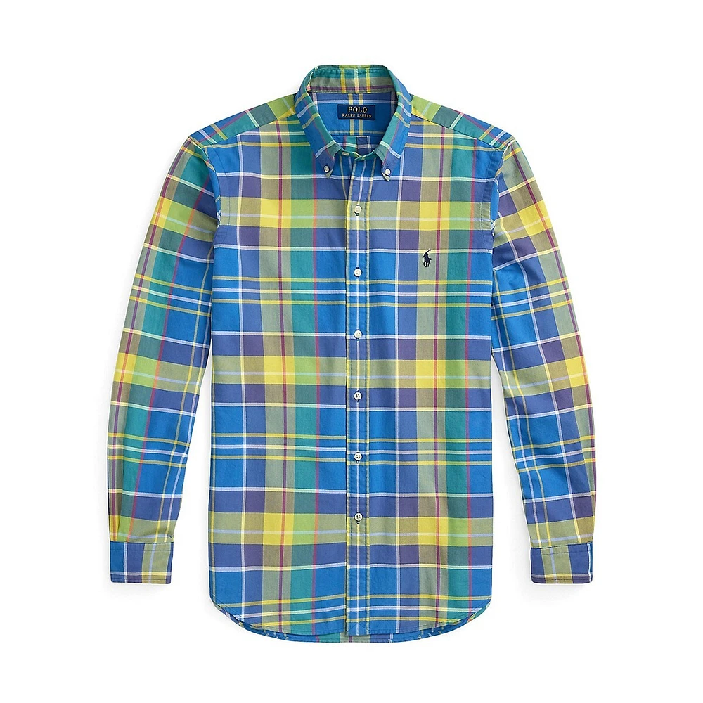 Classic-Fit Plaid Oxford Shirt