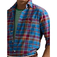 Classic-Fit Bold Plaid Oxford Shirt