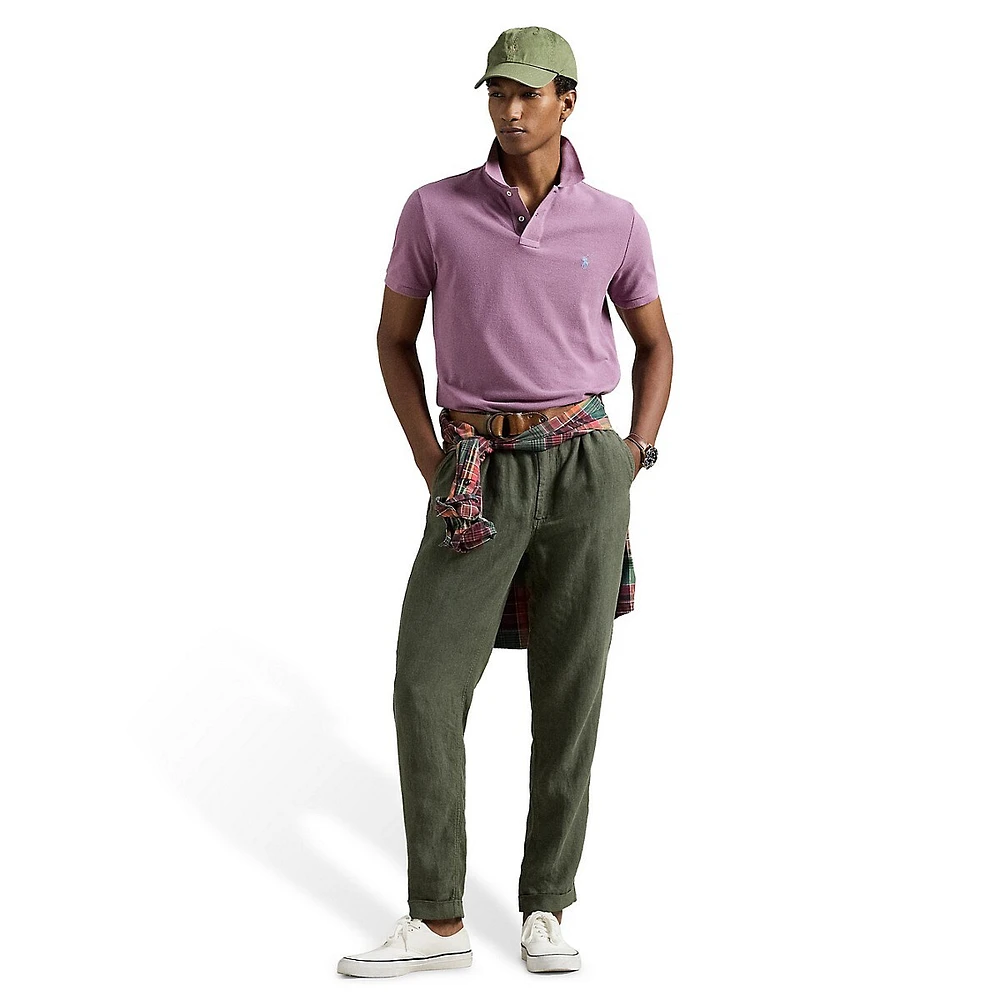 Classic-Fit Indigo Mesh Polo Shirt