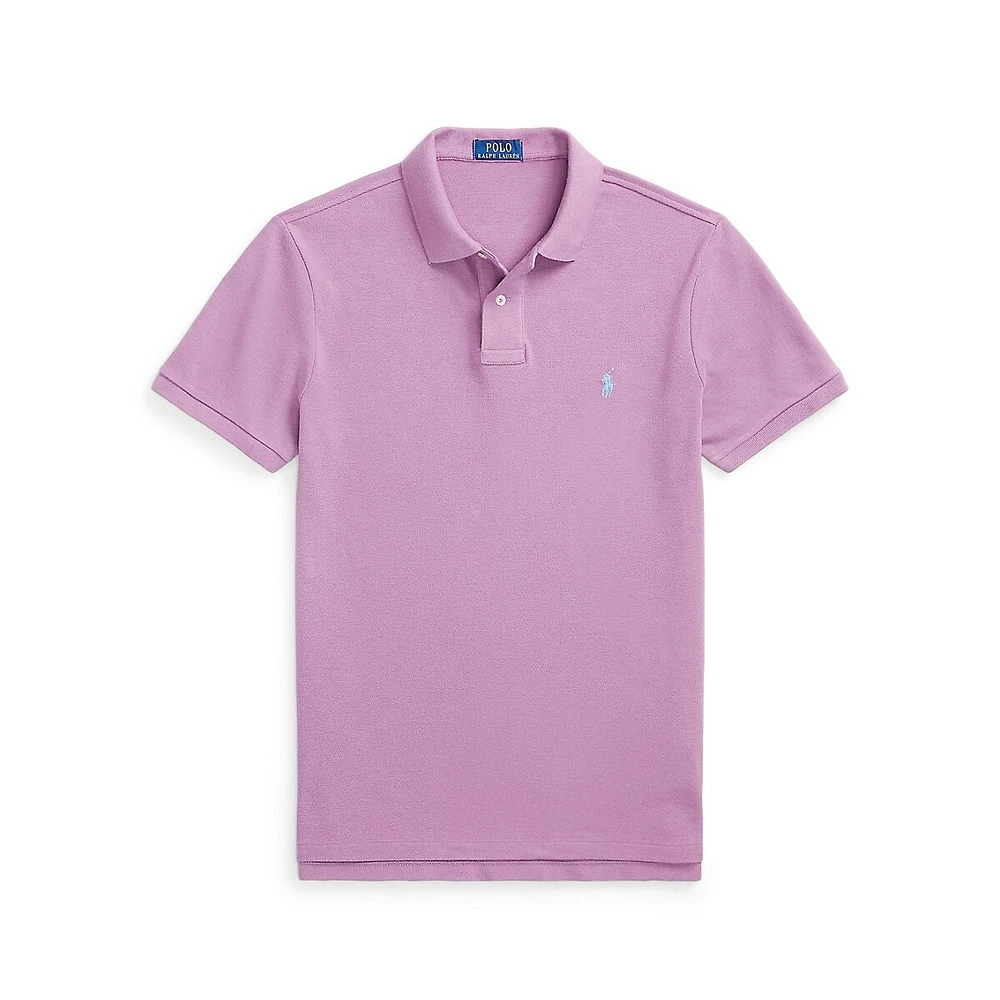 Classic-Fit Indigo Mesh Polo Shirt