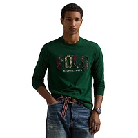 Standard-Fit Plaid-Logo Long-Sleeve T-Shirt