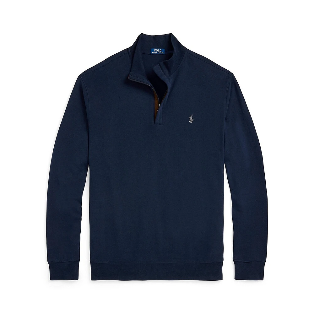 Big & Tall Luxury Jersey Quarter-Zip Pullover