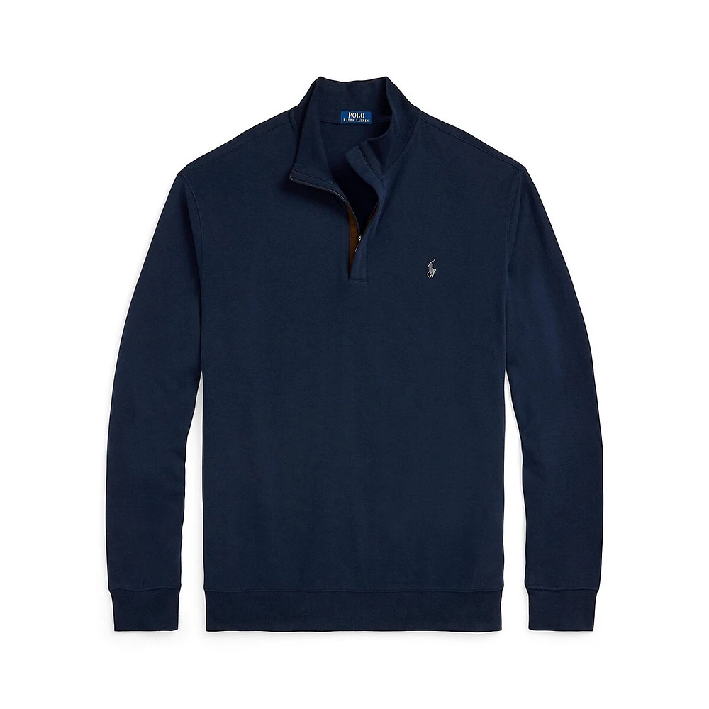 Big & Tall Luxury Jersey Quarter-Zip Pullover