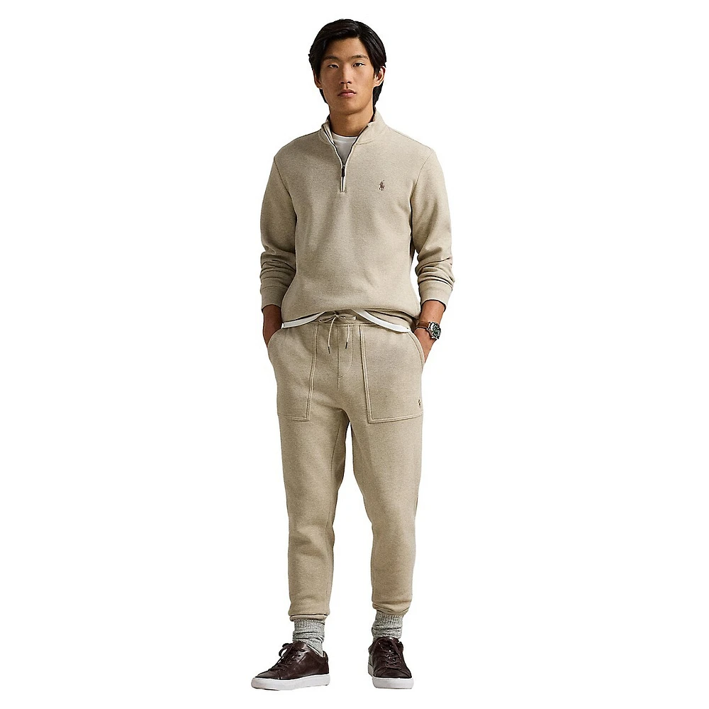 Double-Knit Mesh Quarter-Zip Pullover