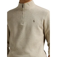 Double-Knit Mesh Quarter-Zip Pullover