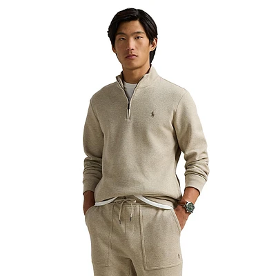 Double-Knit Mesh Quarter-Zip Pullover