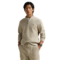 Double-Knit Mesh Quarter-Zip Pullover