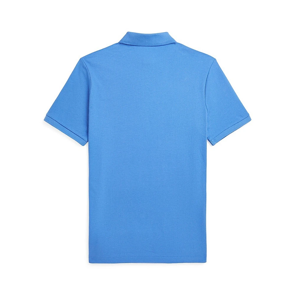 Classic-Fit Indigo Mesh Polo Shirt