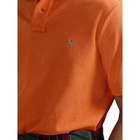 Classic-Fit Indigo Mesh Polo Shirt