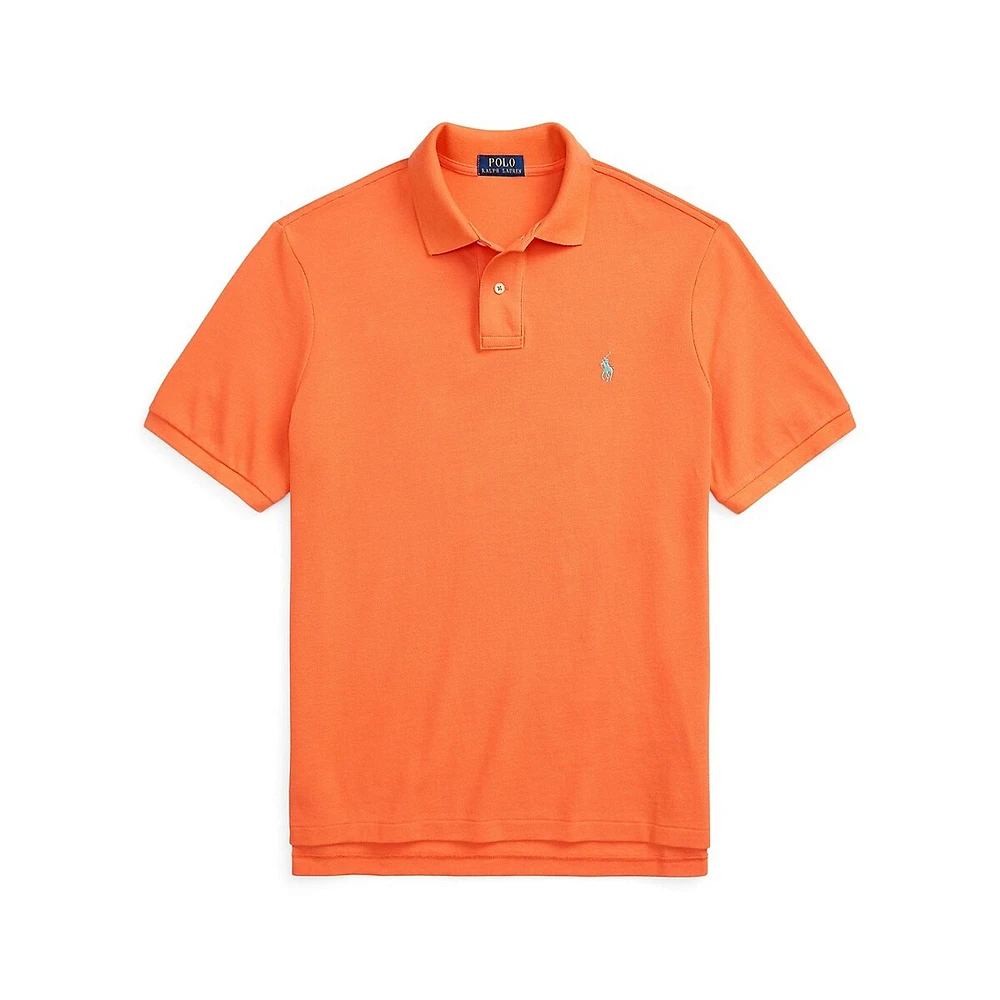 Classic-Fit Indigo Mesh Polo Shirt
