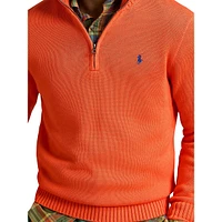 Pull col montant en coton avec fermeture éclair à quart de tour