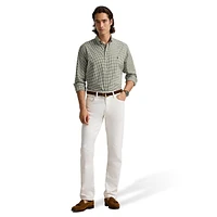 Classic-Fit Gingham Stretch Poplin Shirt