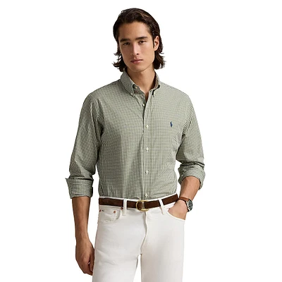 Classic-Fit Gingham Stretch Poplin Shirt