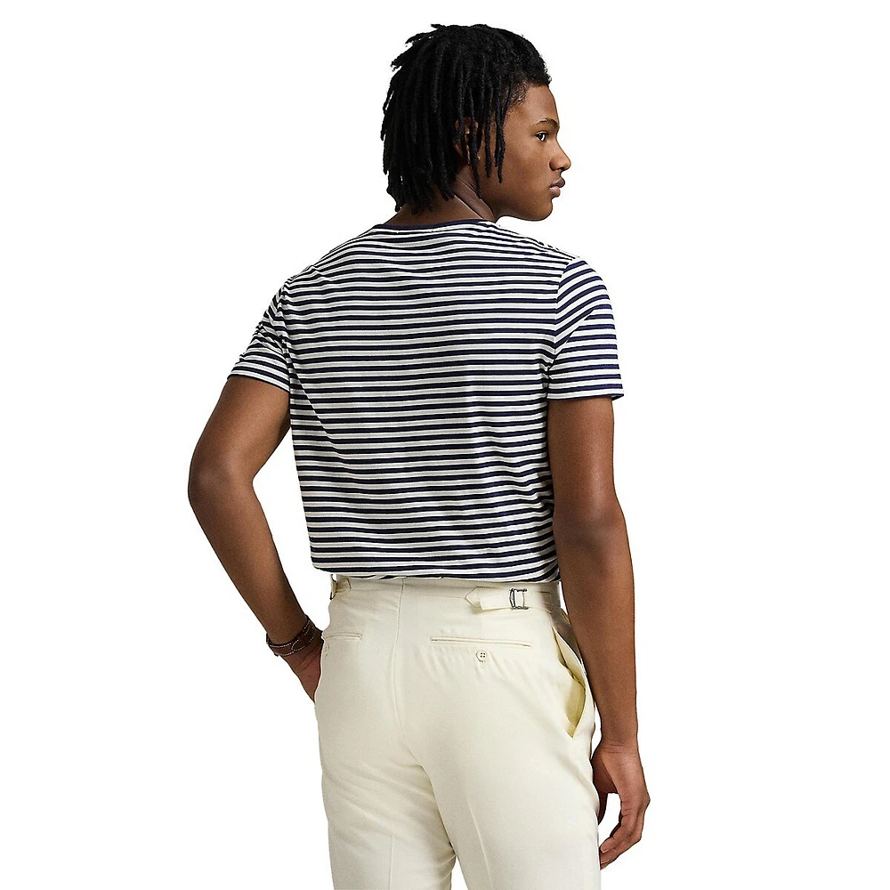 Custom Slim-Fit Striped Jersey T-Shirt
