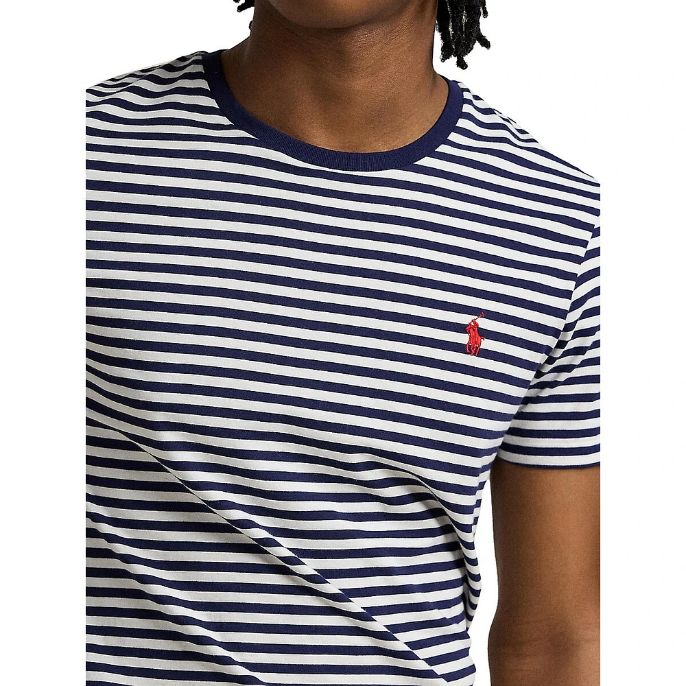 Custom Slim-Fit Striped Jersey T-Shirt