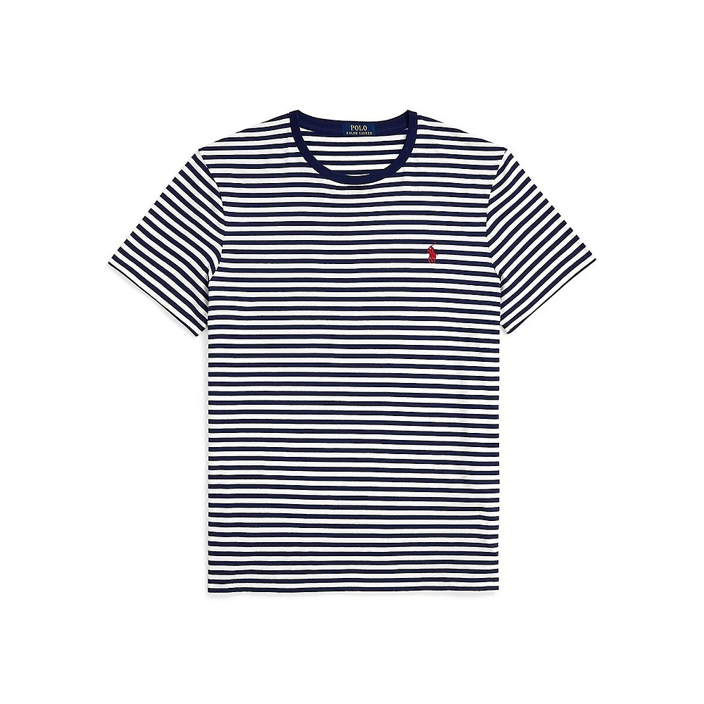 Custom Slim-Fit Striped Jersey T-Shirt