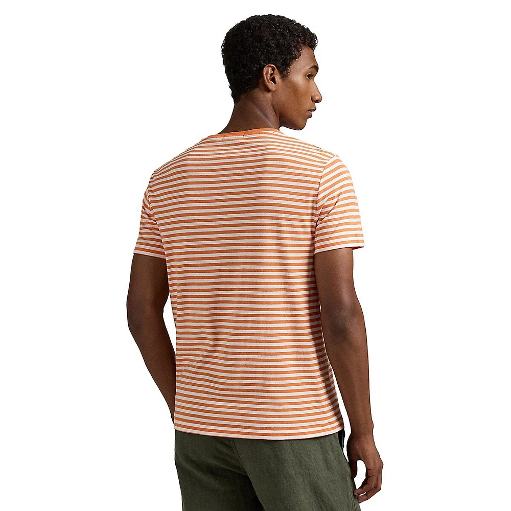 Custom Slim-Fit Striped Jersey T-Shirt