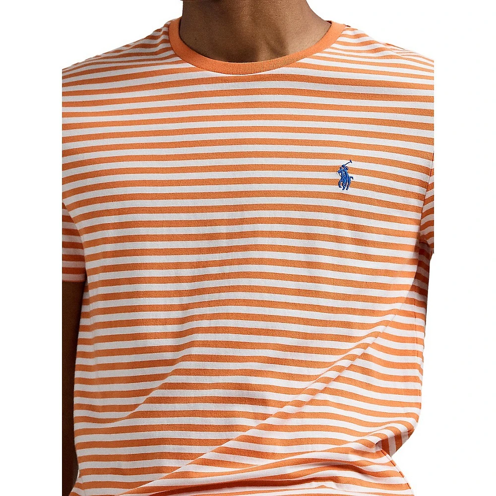 Custom Slim-Fit Striped Jersey T-Shirt