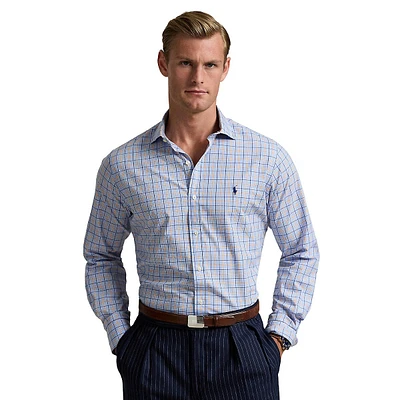 Classic-Fit Plaid Stretch Poplin Shirt