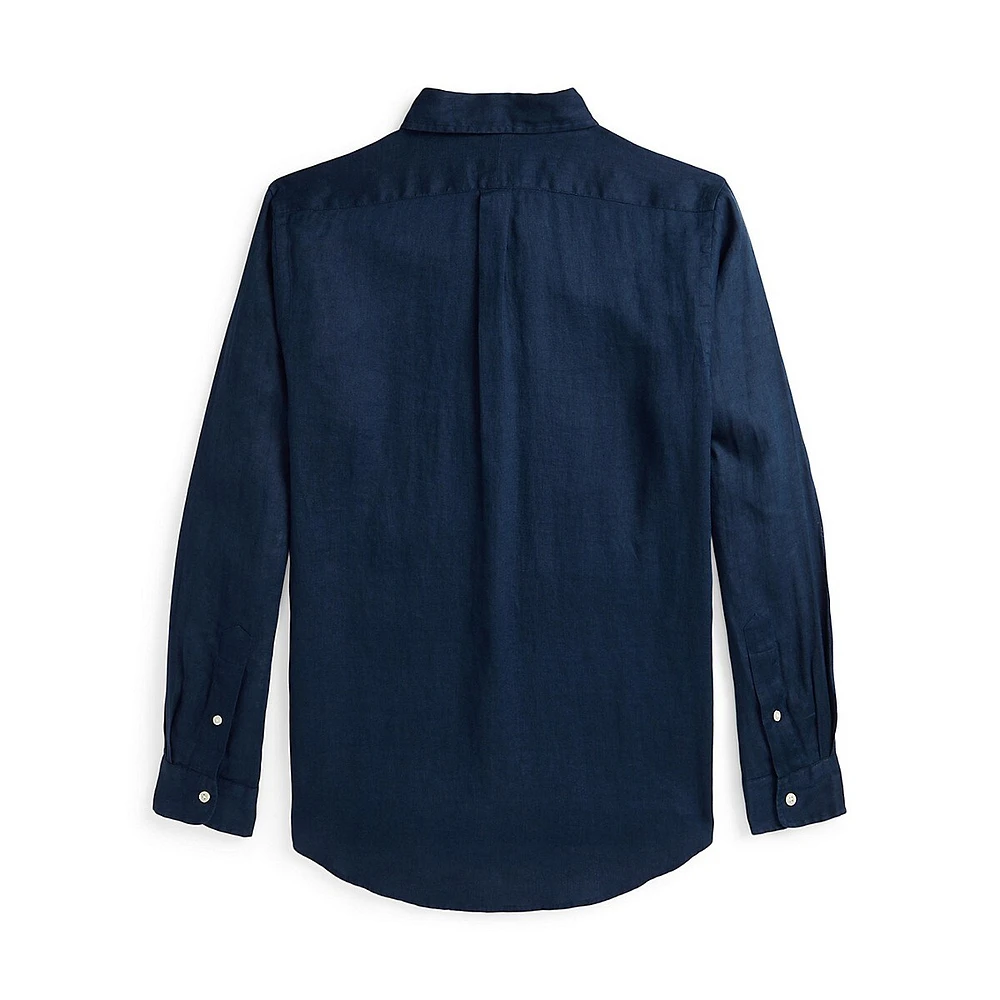 Classic-Fit Linen Button-Down Shirt