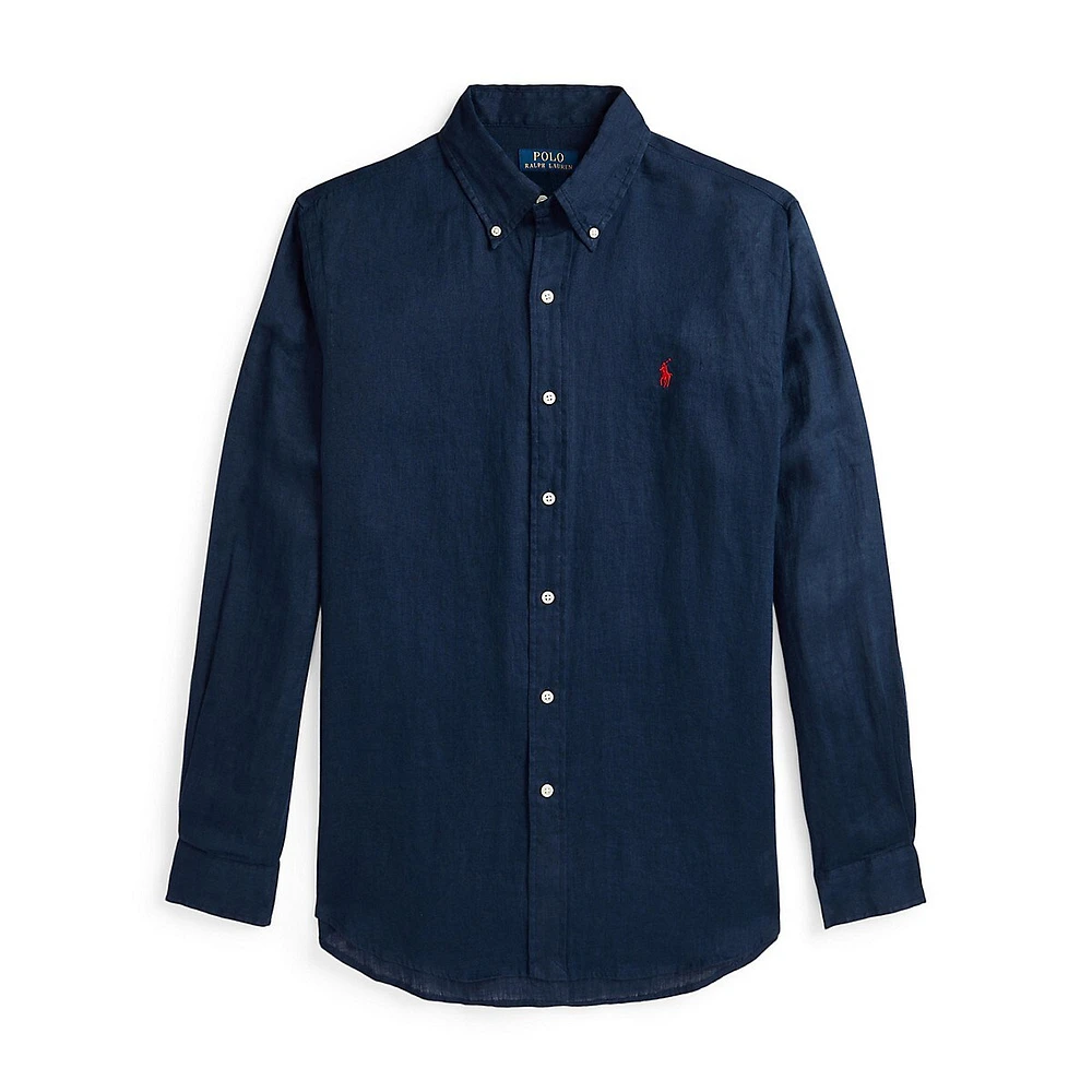 Classic-Fit Linen Button-Down Shirt