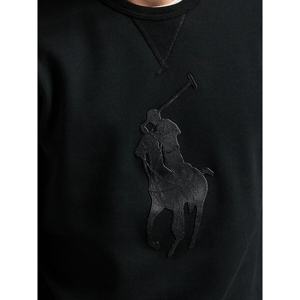 Leather-Pony Double-Knit Sweatshirt