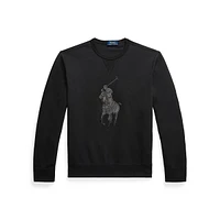 Leather-Pony Double-Knit Sweatshirt