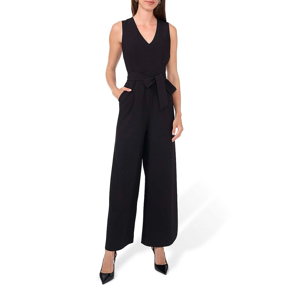 Sleeveless Belted Wide-Leg Jumpsuit