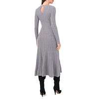 Rib-Knit Midi Sweater Dress