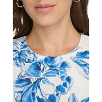 ​Sleeveless Floral Midi A-Line Dress
