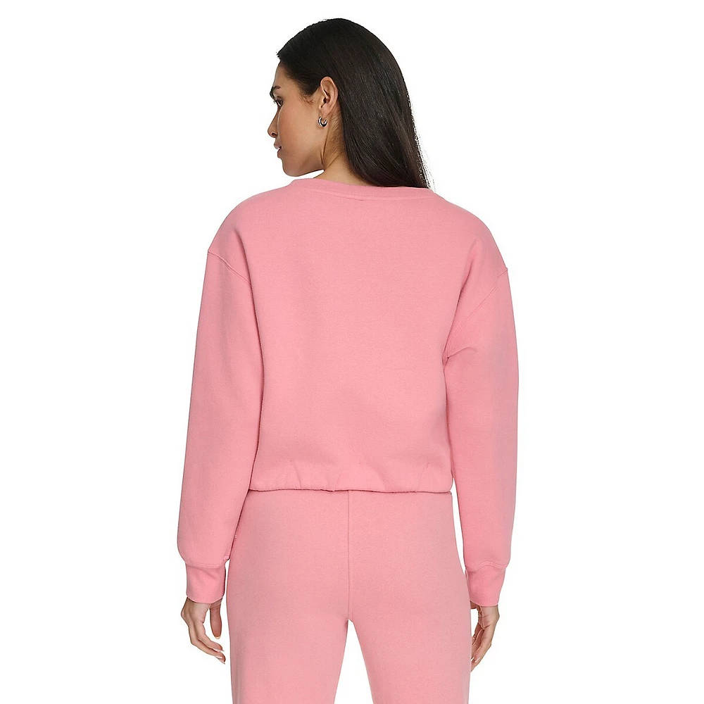 Fleece Flocking Graphic Logo Sweatshirt