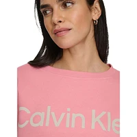 Fleece Flocking Graphic Logo Sweatshirt