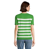 Striped Short-Sleeve Sweater