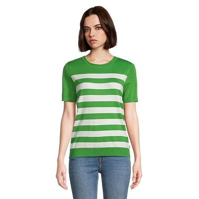 Striped Short-Sleeve Sweater