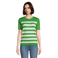 Striped Short-Sleeve Sweater