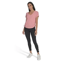 Ruched Side-Tie V-Neck Top