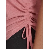 Ruched Side-Tie V-Neck Top