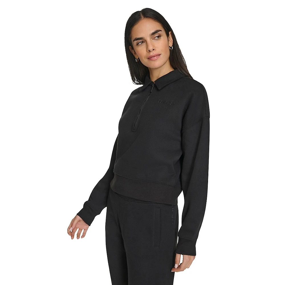 Fleece Half-Zip Collared Sweatshirt
