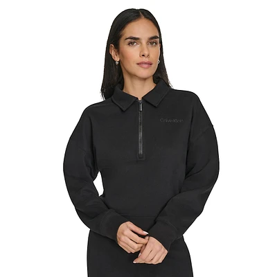 Fleece Half-Zip Collared Sweatshirt