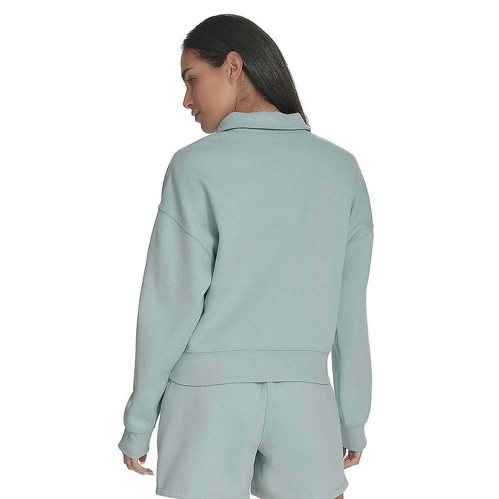 Fleece Half-Zip Collared Sweatshirt