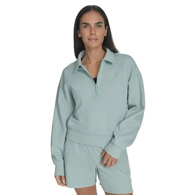 Fleece Half-Zip Collared Sweatshirt