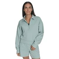 Fleece Half-Zip Collared Sweatshirt