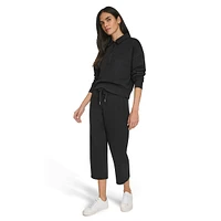 Fleece Drawstring Crop Pants