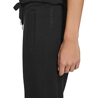 Fleece Drawstring Crop Pants