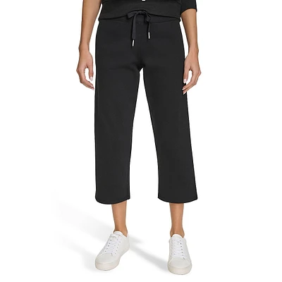 Fleece Drawstring Crop Pants