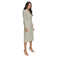 Surplice Shirt Dress