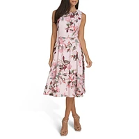 Floral Ruffle-Skirt Fit-&-Flare Dress