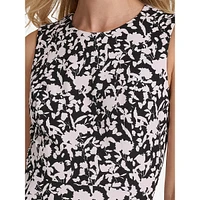 Abstract-Print Sleeveless Fit-&-Flare Dress