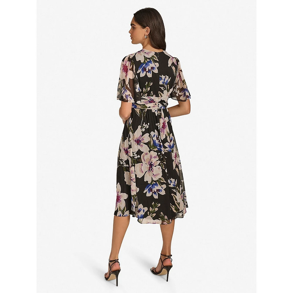 Floral Chiffon Empire A-Line Dress