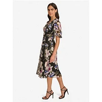 Floral Chiffon Empire A-Line Dress